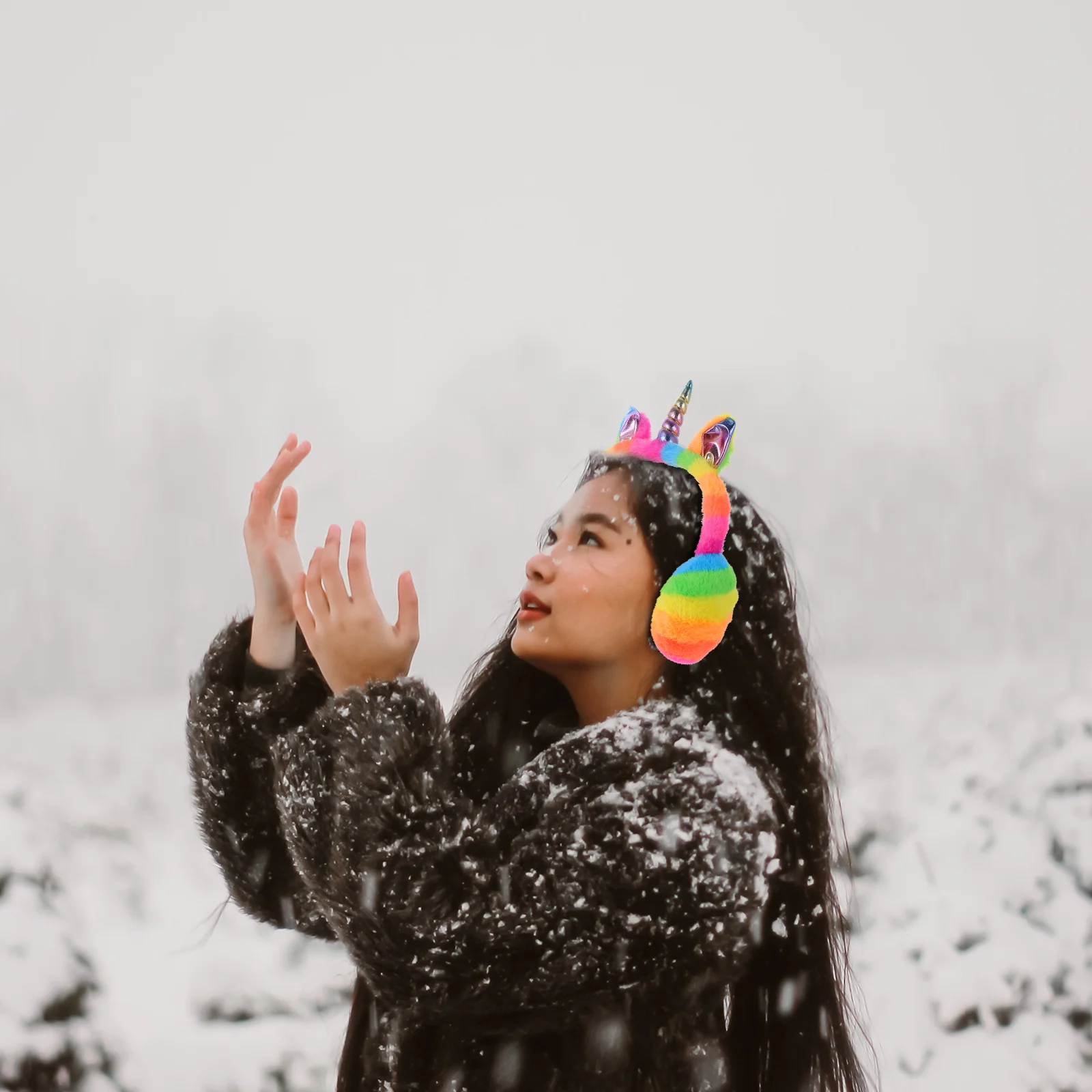 Winter Ear Protection Unicorn Adorable Girl Child Fuzzy Fleece Head Band