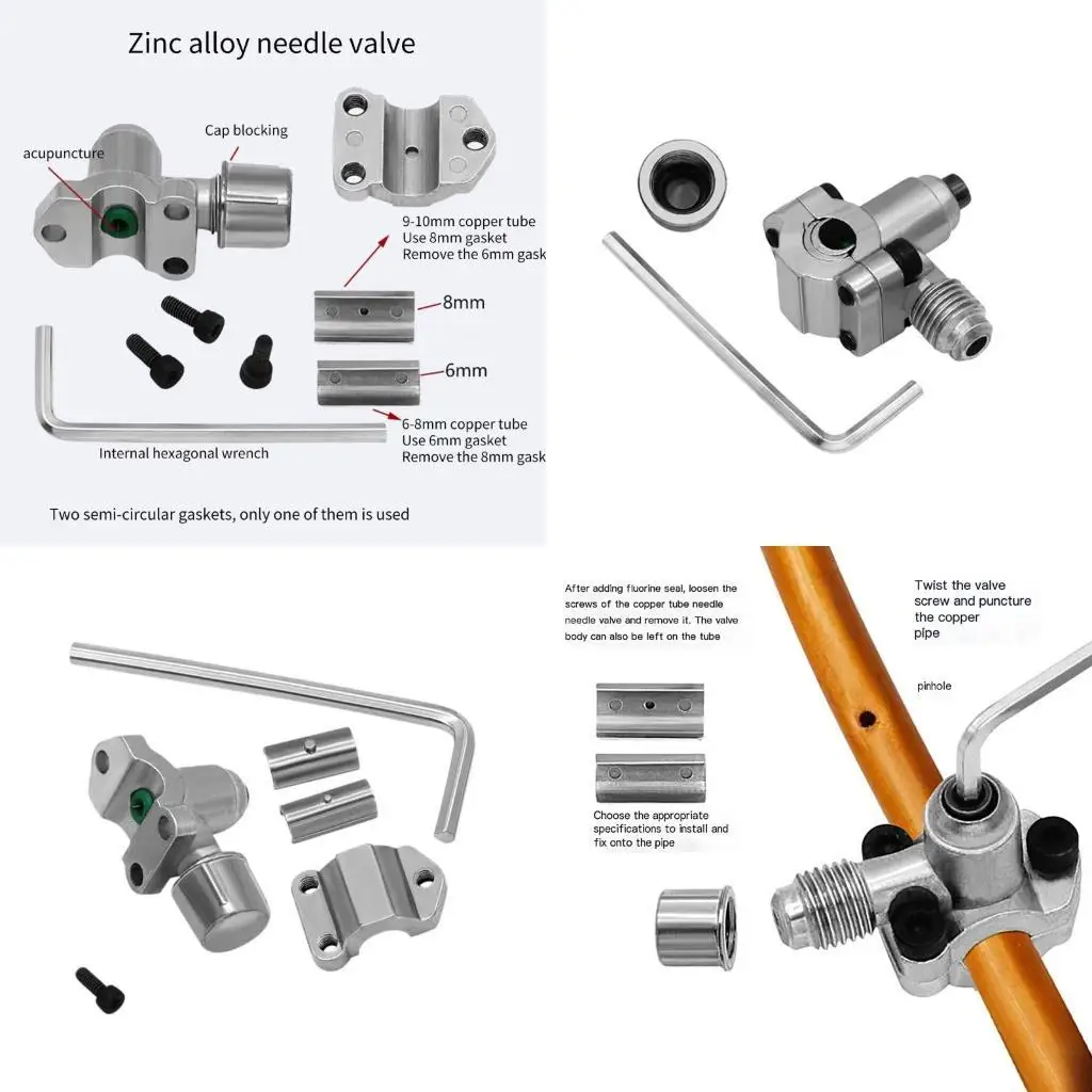 

R9UF Refrigerator Tap Valves BVP31 Refrigeration Needle Valves with Wrenches