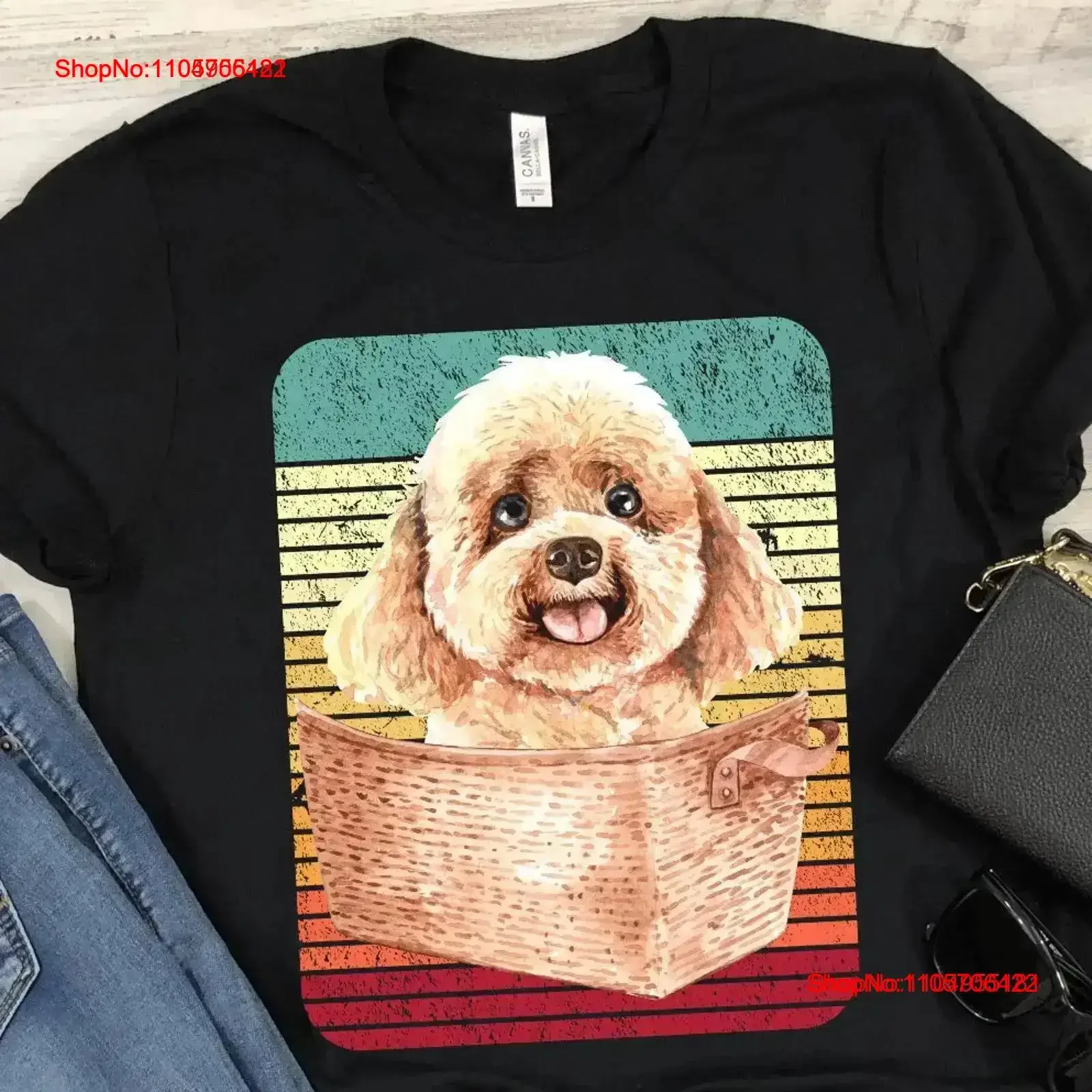 Poodle T Shirt Dog Standard Or Miniature Poodles Vintage Mom Dad Retro Distressed for Men and Women Washed fashion Soft homme