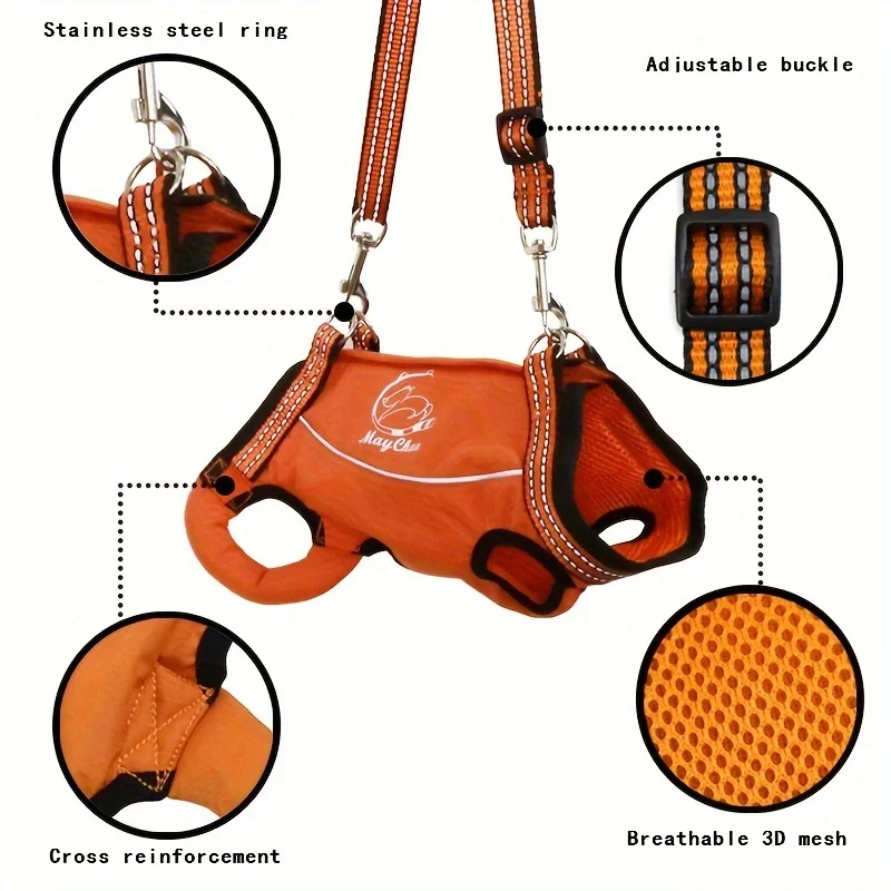 Maychan Ready To Ship Windproof Softshell Pet Carrier Lifter Dog Harness Leash Set for Old and Disable Dogs