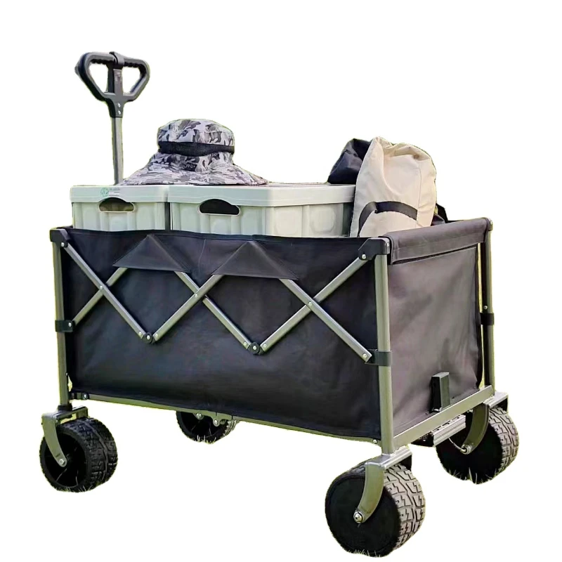 New Design Electric Camping Wagon Carts long range 8km/h Beach Wagon Cart Outdoor 4 wheel Camping carts Folding Children Wago