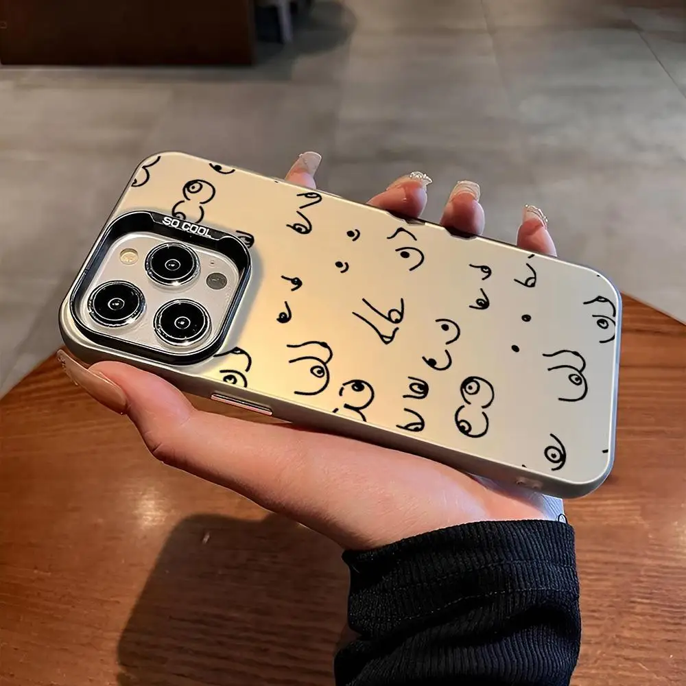 Boods Art Print Soft Phone Case for iphone 16 15 14 13 11 12 Pro Max Xr X Xs 8 7 Plus Color Silver Cover #4