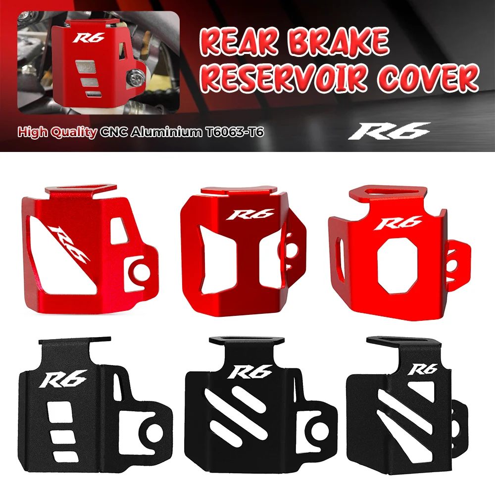 

For Yamaha r6 YZF R6 2010-2023 YZF-R6 YZFR6 2024 Motorcycle CNC Rear Brake Fluid Tank Oil Cup Reservoir Guard Cover Protector