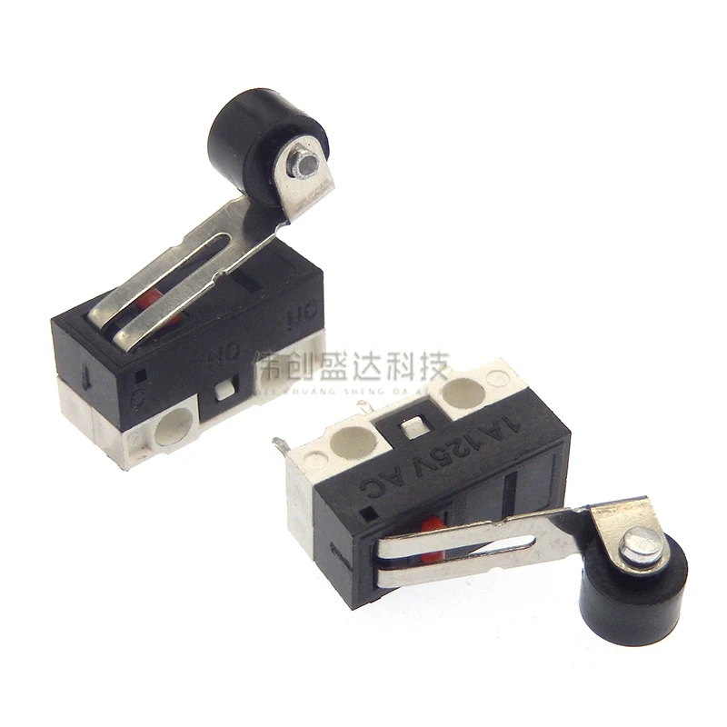 5PCS Micro Limit Switch Momentary Push Button Switch 1A 125V AC Mouse Switch 3Pins Long Handle Roller Lever Arm SPDT 12* 6 *6mm