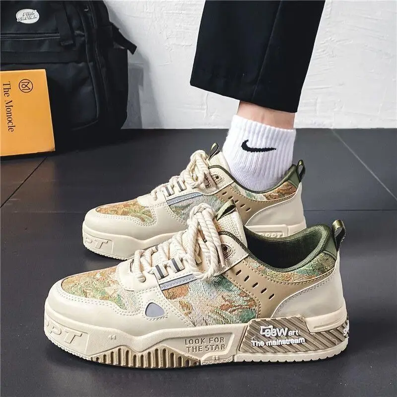 New Men Sneakers Korean Fashion Sneakers Men's Lace-up Platform Shoes Brand Designer Comfortable Breathable Men's Casual Shoes