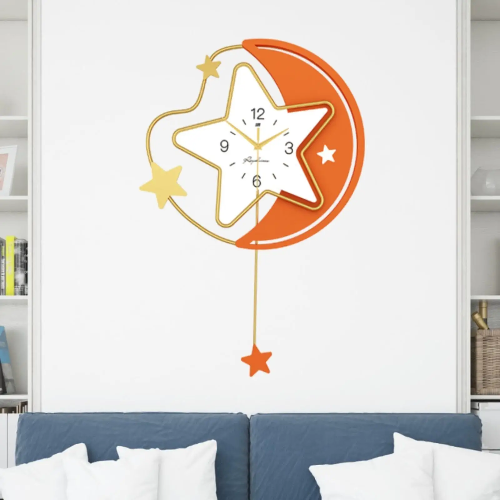

Настенные часы Moon Star с маятником, точные бесшумные для бара, кафе, многоцелевые