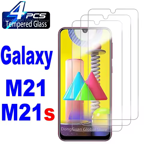 2/4Pcs Tempered Glass For Samsung Galaxy M21 M21s Screen Protector Glass Film