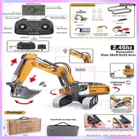 2025 1:50 Yigong Excavator Rc Scale Remote Control Engineering Vehicle Toy Model With Foot Track Pusher Feature For Kids Gift