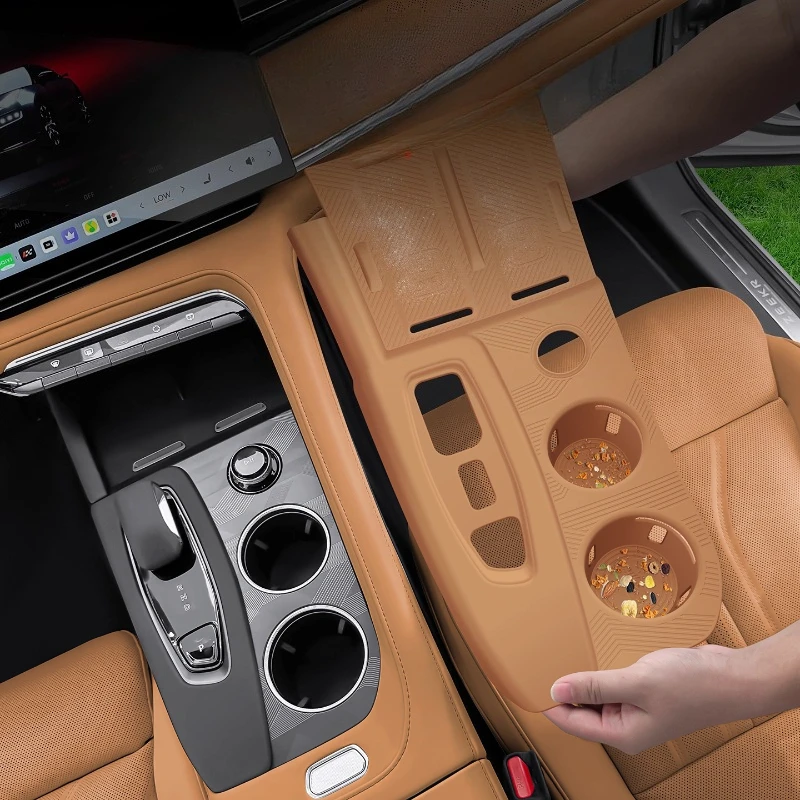 

Для Zeekr 001 2026, силиконовая накладка с центральным управлением, беспроводная зарядная панель, коробка для хранения чашек для воды, аксессуары для внутренней модификации