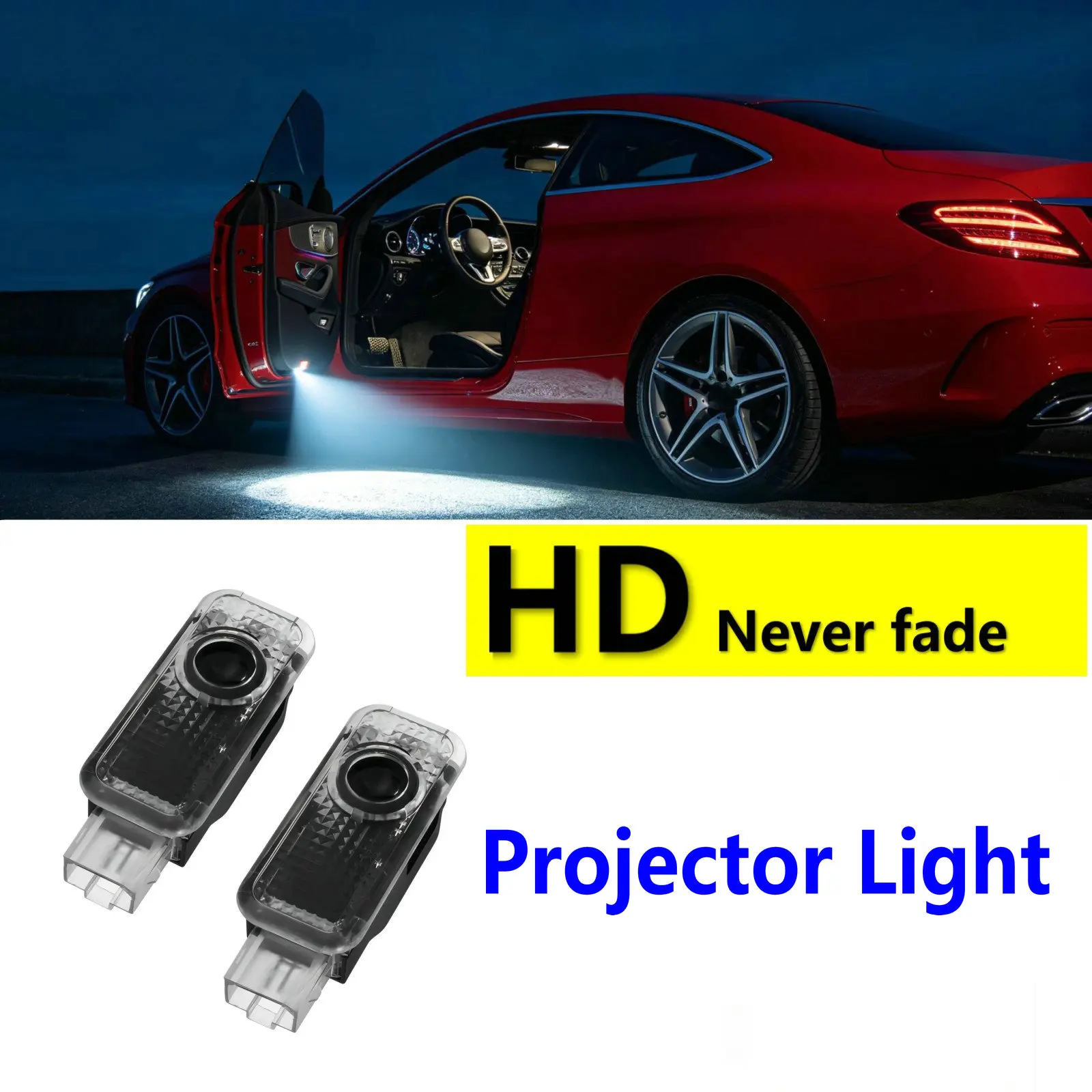 HD 2 Led Projector Lamp Car Door Welcome Light For Audi S RS SQ5 Q3 Q7 S3 S4 S5 A3 A4 B8 8P 8V A6 C7 A5 Q5 B7 B6 B9 SLINE QUTTRO