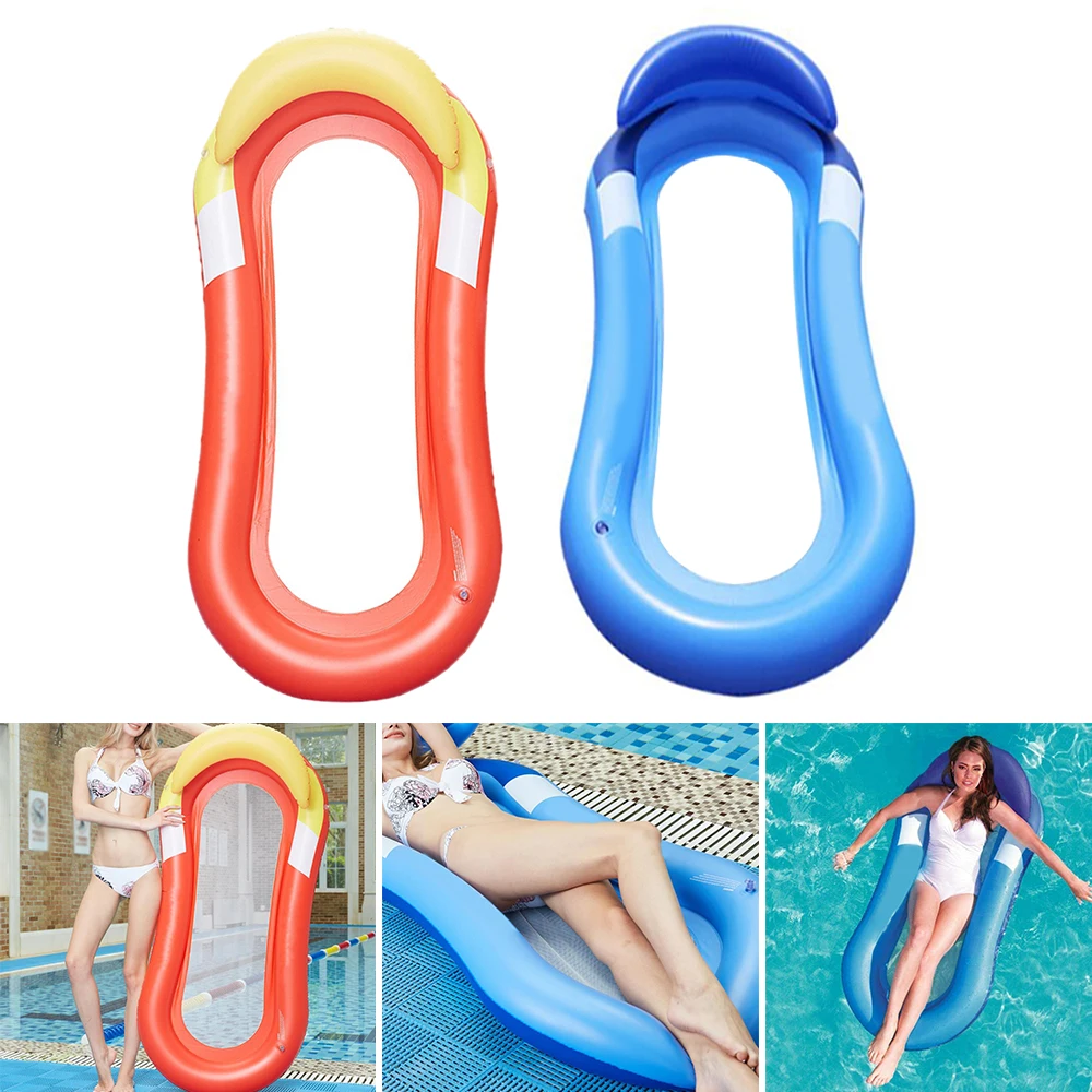 Inflatable Foldable Back Floating Row Swimming Pool Water Hammock Air Mattress Sleeping Bed Beach Sport Lounger Chair