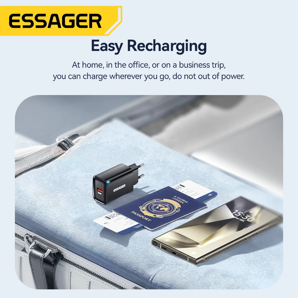 Essager 45 واط USB شاحن QC3.0 PD شحن سريع الجدار شاحن لسامسونج غالاكسي S24 S23 Xiaomi 15 باد فيفو USB شاحن سريع #6