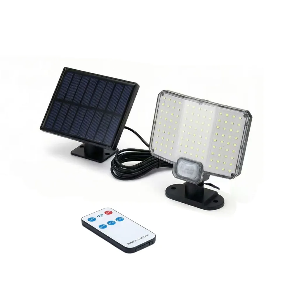 

Солнечный настенный светильник с 3 режимами, раздельной конструкцией, водонепроницаемый, с датчиком движения и пультом ДУ, энергосберегающий, для наружного освещения сада