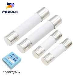 5X20MM 6X30MM Fast Blow Ceramic Fuse Tube 250V 0.5 1 2 3 4 5 6 8 10 15 20 25 30A AMP 5*20 6*30 Slow Down The Car Fuse