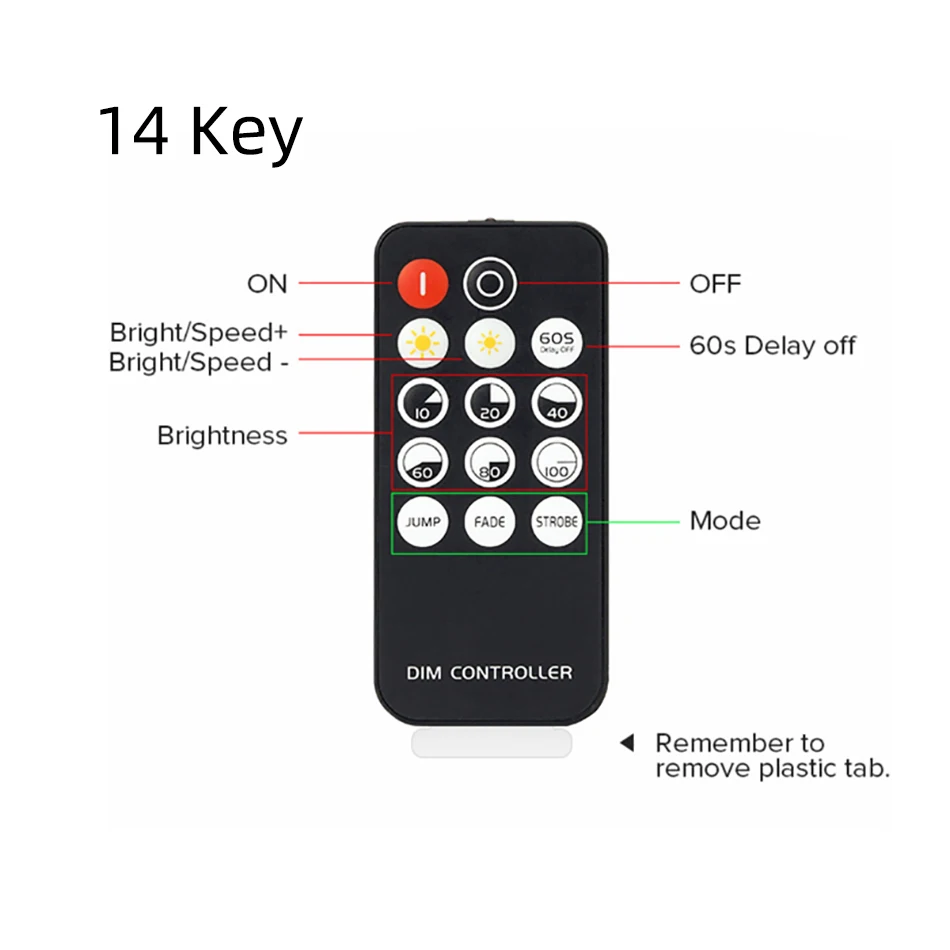 Imagem -06 - Led Knob Dimmer dc 12v 24v 30a: Controle de Atenuação de Potenciômetro Ajustável com Interruptor e Controlo Remoto sem Fio rf para Lâmpada de Módulo de Tira de Luz de Cor Única