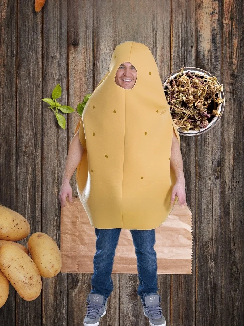 할로윈 재미있는 음식 코스프레 의상 성인 채소 공연복 회사 연례 회의 감자 당근 녹두 의상