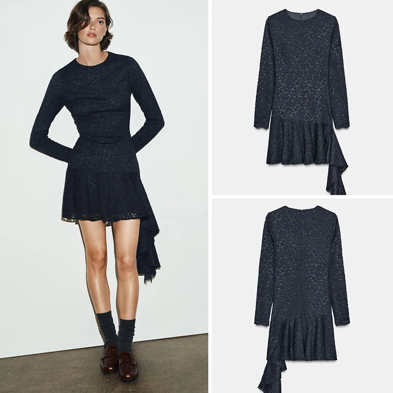 

Новинка зимы: Женское облегающее платье миди с кружевными вставками и декоративными элементами, модное, для сценических выступлений, подходит для разных возрастов...