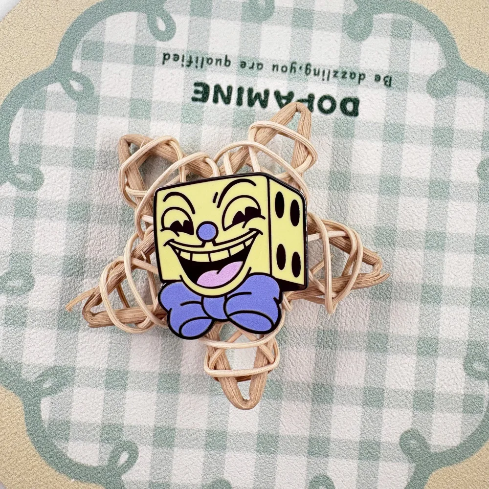 

Cuphead Mr. King Dice Game Boss enamel pin The cup adventure brooch Lapel pin badge accessories Gamer Player gift