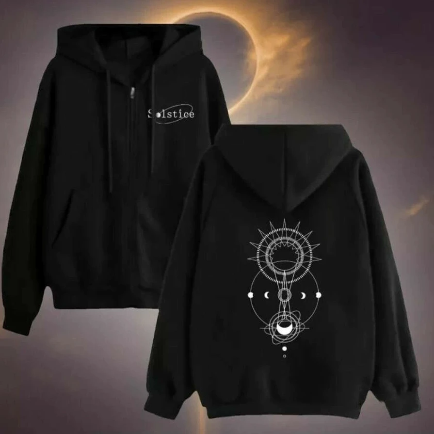 المسلسلات التلفزيونية الكسوف الأولى Khaotung زمم هوديي النساء الرجال الجرافيك البلوز الشارع الشهير الهيب هوب تأثيري سستة مقنعين سترة