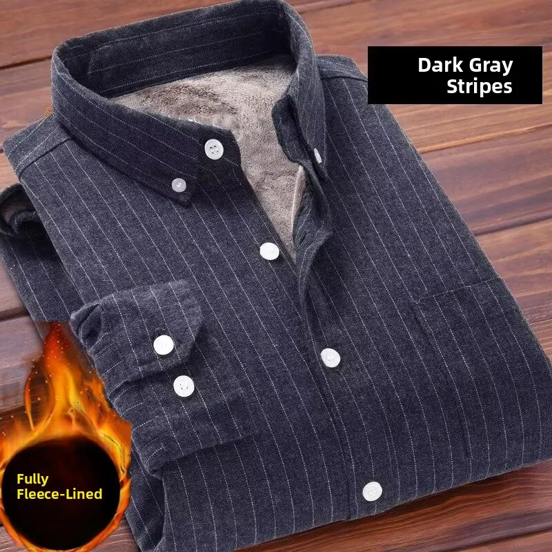 

Men's Fce Lined Brued irt Slim Fit Thermal Thiened Autumn Winter Faion Urban Sle Long Sve Casual irt Standa...