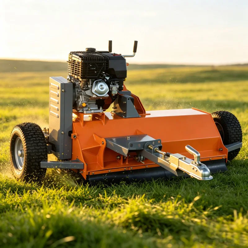 Professional 1150mm Tow Behind Flail Mower FLM120 15HP Engine Industrial Grade Brush Mulcher for Agricultural Land Management