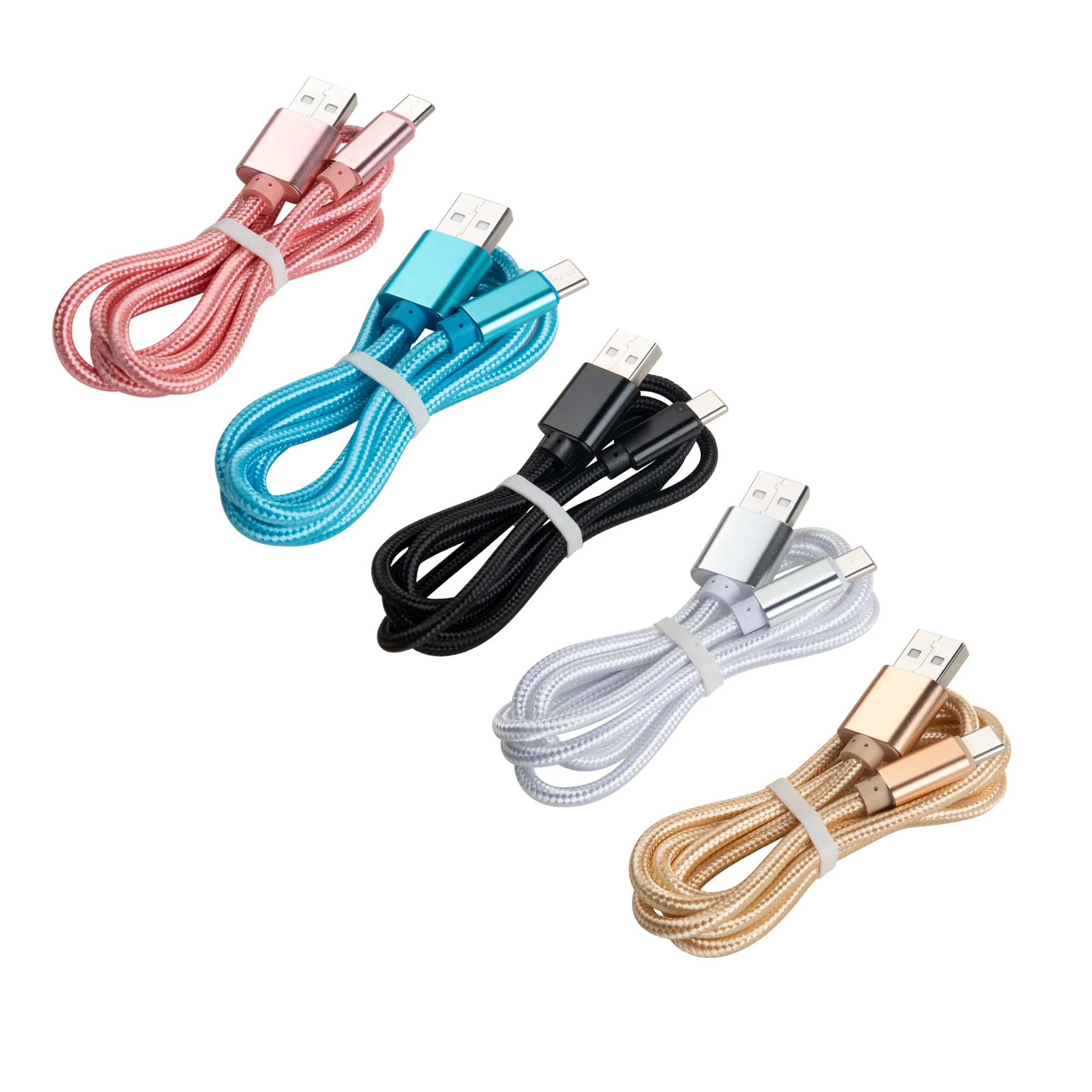 

1000pcs Braided 2A 8Pin Type C Micro USB Mobile Phone Charging Cable For iPhone 13 12 11 iPad Samsung Oneplus Android Smartphone