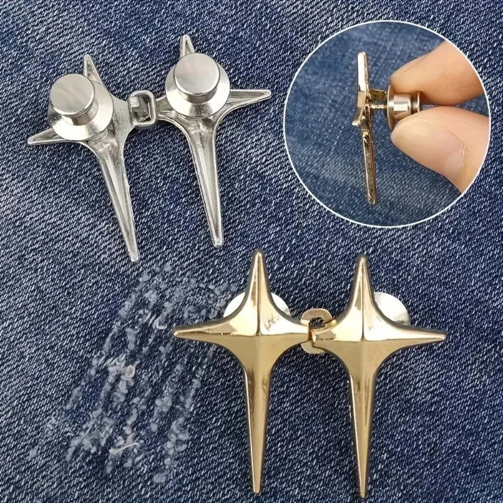 

Waist Buckle A Star Shaped Waist Buckle Decorative Buttons, No Sewing, Detachable Button for Waist Adjustment 1 Pair