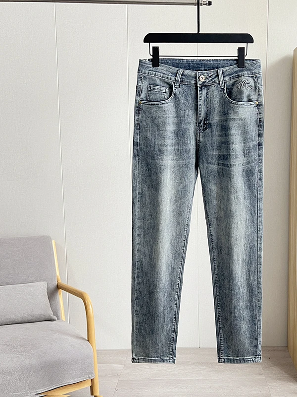 

Классические новые мужские повседневные джинсы прямого кроя, износостойкие, простые в сочетании, длинные брюки для молодежи, весна-лето, Vitali Sle