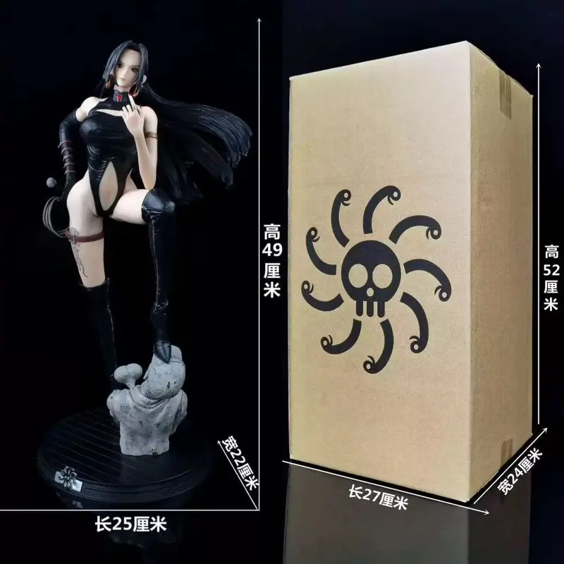 

48cm Anime One Piece Leather Jacket Empress Boa Hancock Action Figures Model Statue Desktop Decoration Fans Collect Toys Gifts