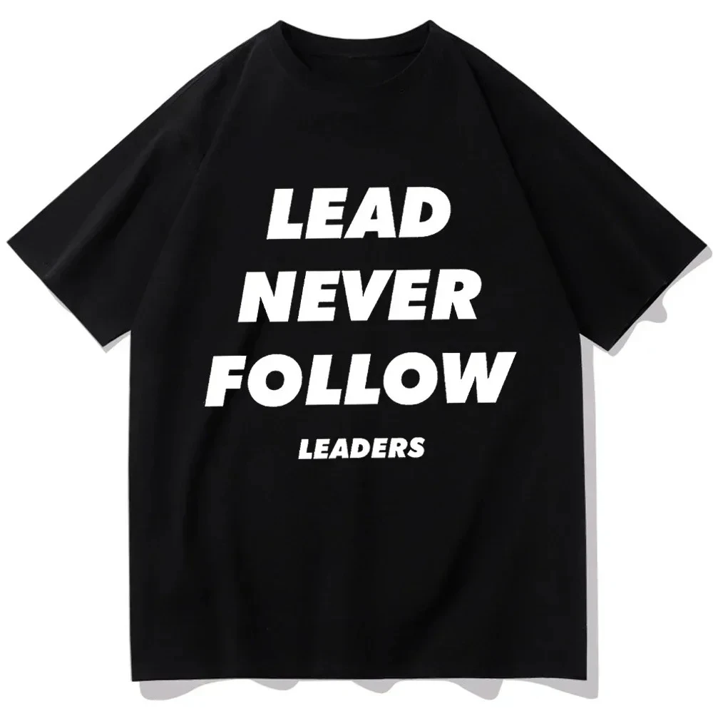 تي شيرت نسائي من Chief Keef Lead Never Follow Lead مطبوع عليه Four Seasons برقبة دائرية وأكمام قصيرة
