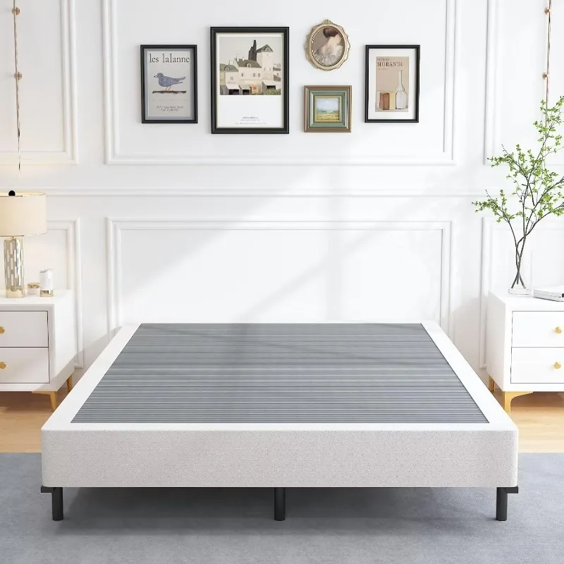 7 Inch Heavy Duty Metal Box Spring Mattress Foundation 3000lbs Max Weight Capacity/Non-Slip/No Noise/Easy