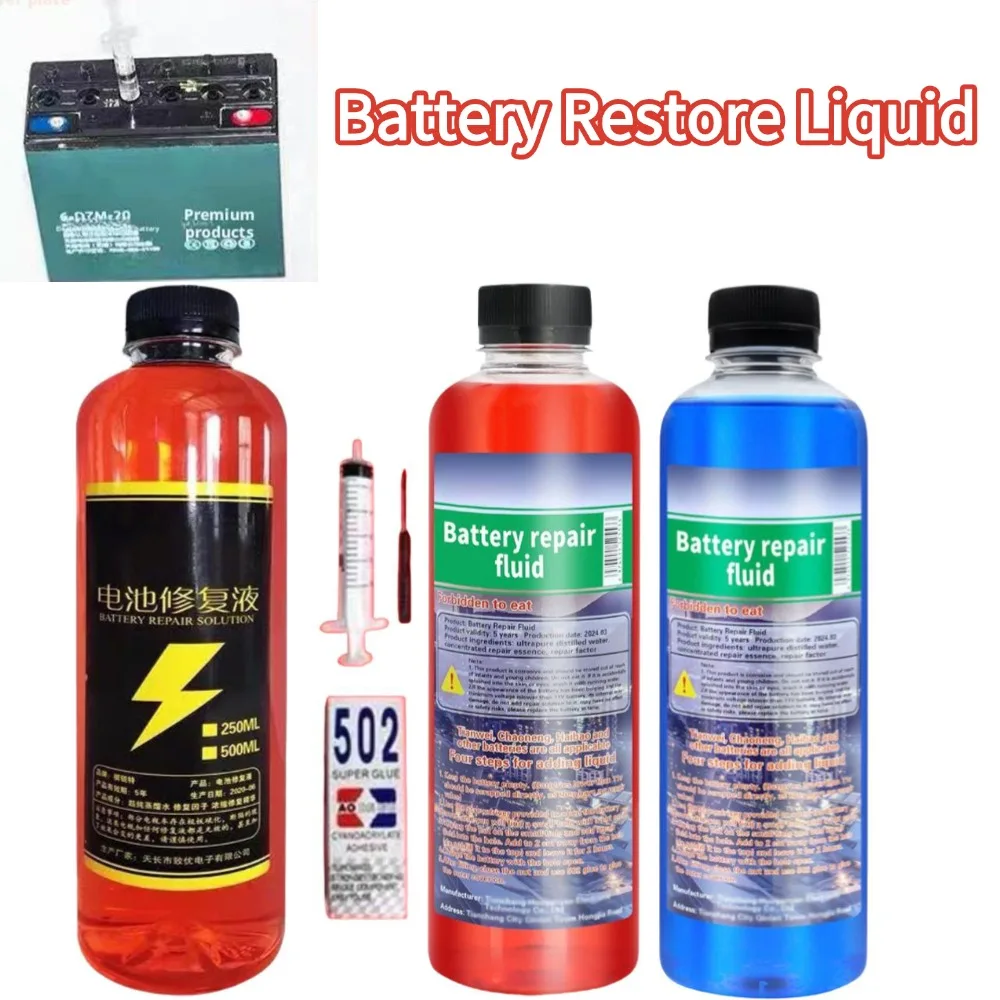

500 мл жидкое решение для восстановления аккумулятора, аккумуляторное кислотное решение для обновления свинцово-кислотных аккумуляторов, восстановление дополнительного терминала