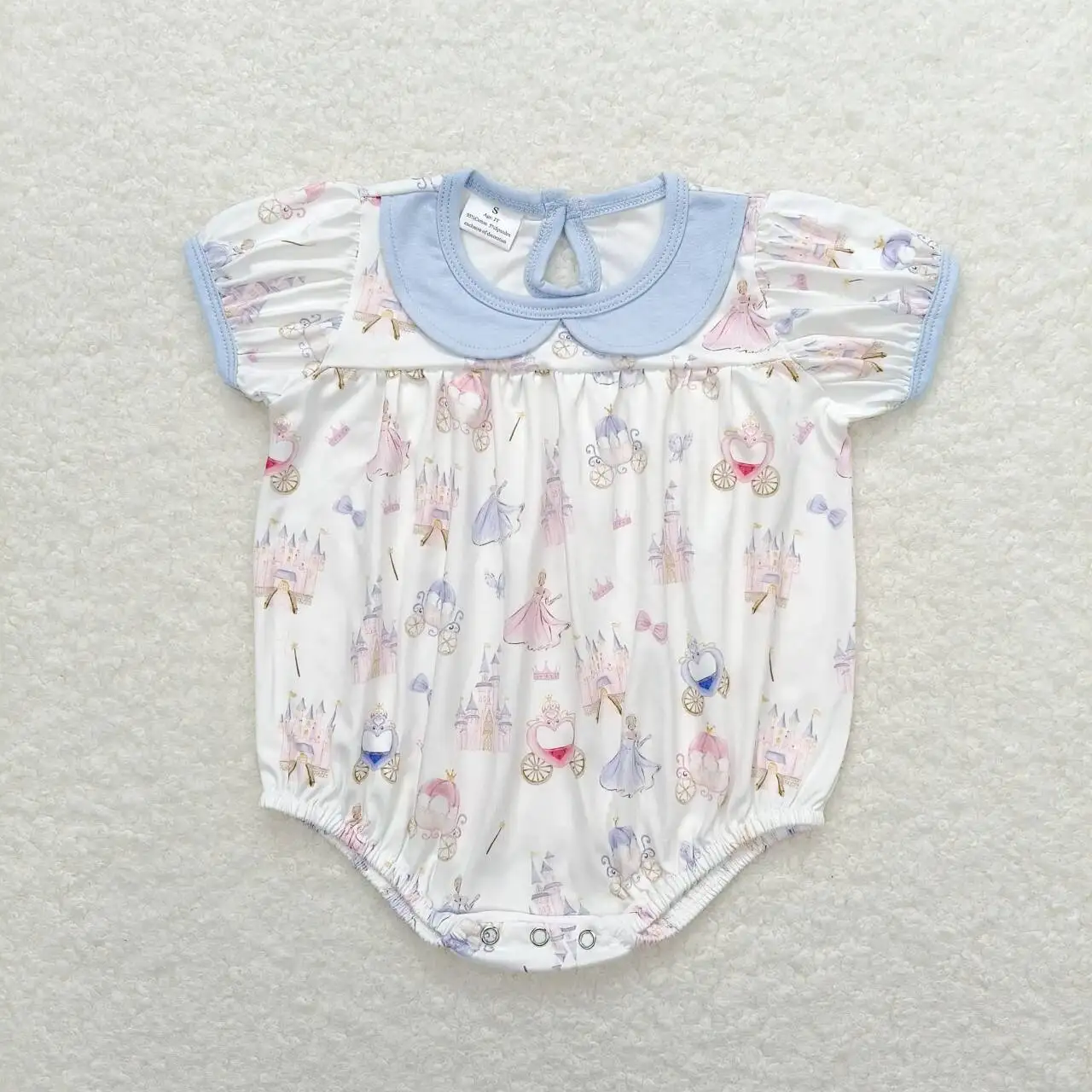 

SR1477 Baby Girls Summer Toddler Clothes Short Sleeve Milk Silk Kids Boutique Romper