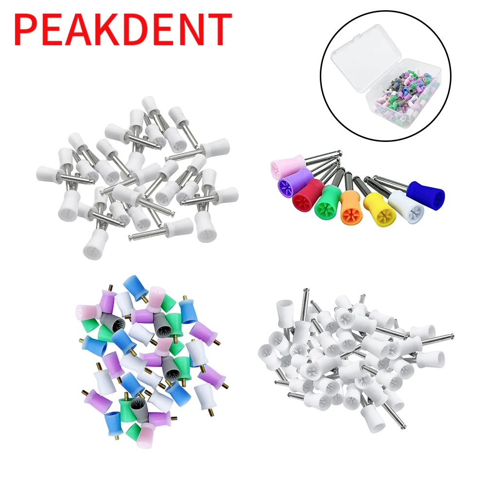 100Pcs Dental polishing  Nylon Bristle Brush Disposable Dental Care Brush Head Cup Polishing Cup Dentist Tools Polishing Cup