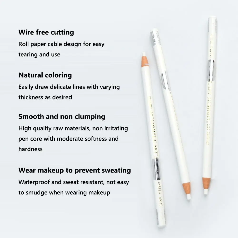 防水ホワイトアイブロウペンシルマイクロブレーディング汗に強い眉ポジショニングペンマーカーライン良い発色アイライナーペン