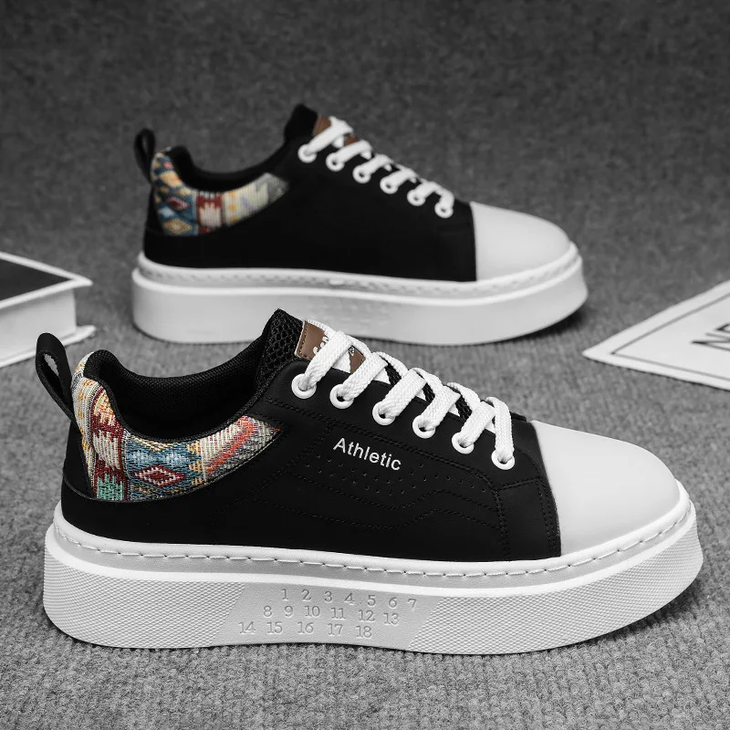 Spring New Model Breathable Comfortable Casual shoes Men Platform Heightening Sneakers Trendy Versatile Casual Board Shoes Men