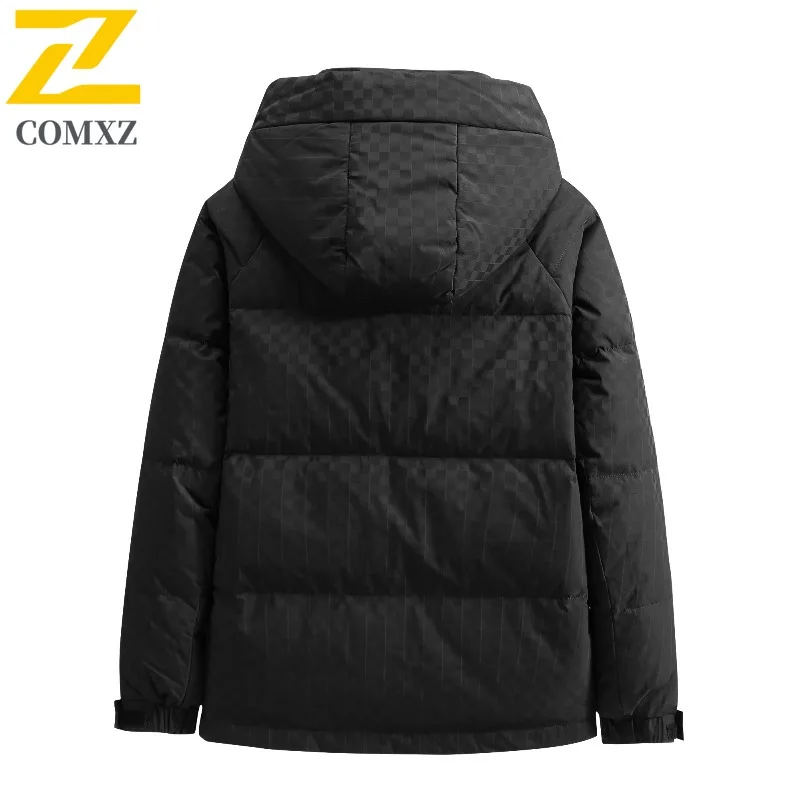 COMXZ Men Down Jacket Classic Solid Color Warm Design Travel Windproof Outing Cotton Padded Jacket Lightweight Winter Padding