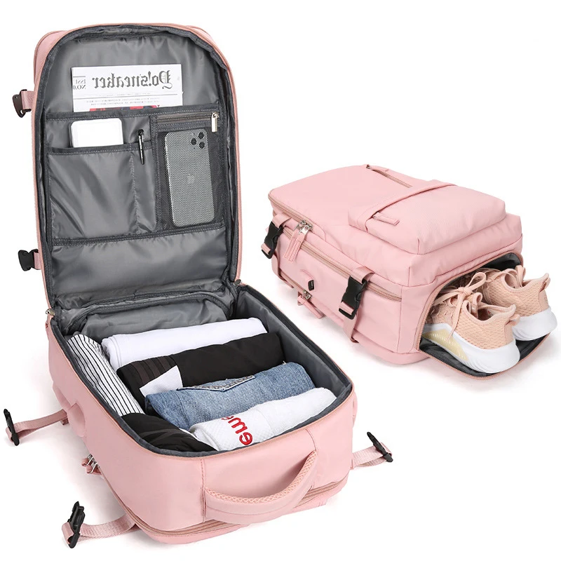 Women Multi-Function Travel Backpack Mom Baby Nappy Backpack Independent Shoes Bag Waterproof Anti-theft Outdoor Bag