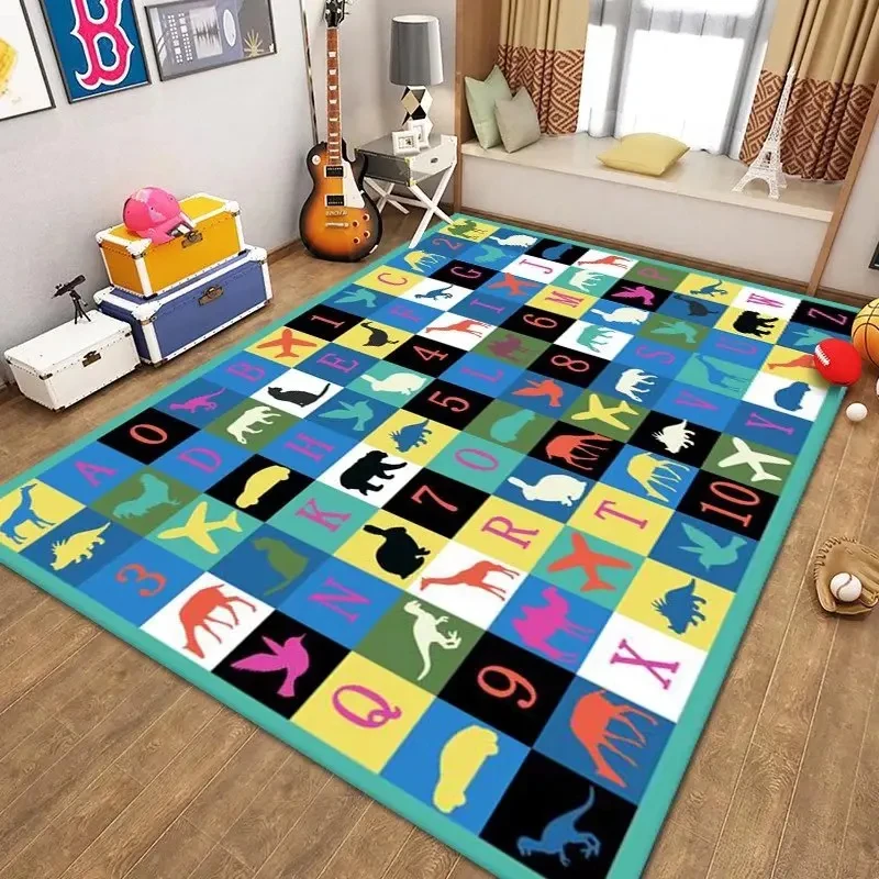 Cartoon Alphabet Carpet Carpets for Living Room Bedroom Washable Floor Mat Large Area Rugs Children\'s Room Decor Anti-slip Rug