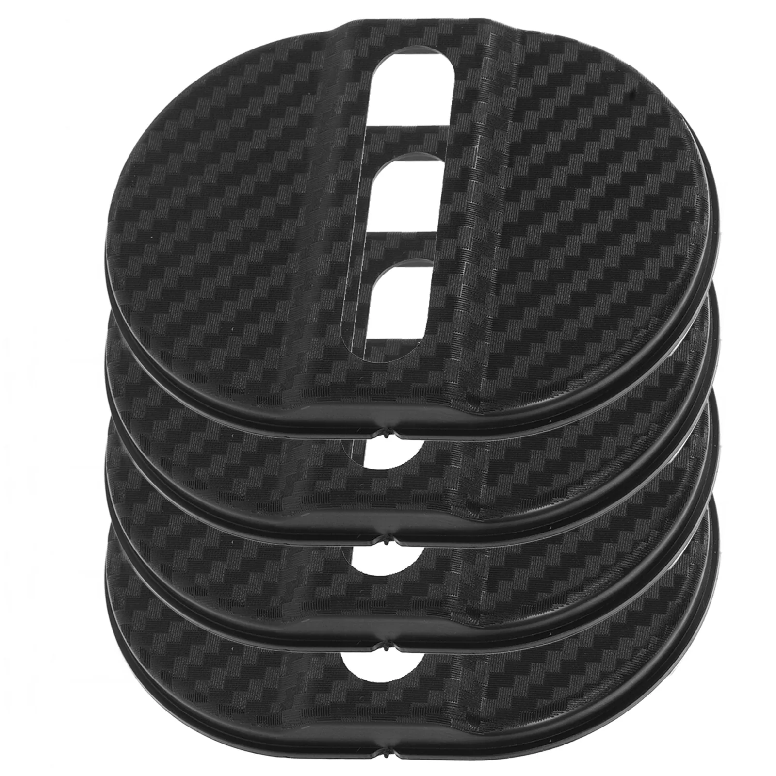 

4pcs Car Door Lock Protective Cover Black Plates Universal Guard Latch Rubber Sleeve Knobs Pad Auto Accessories