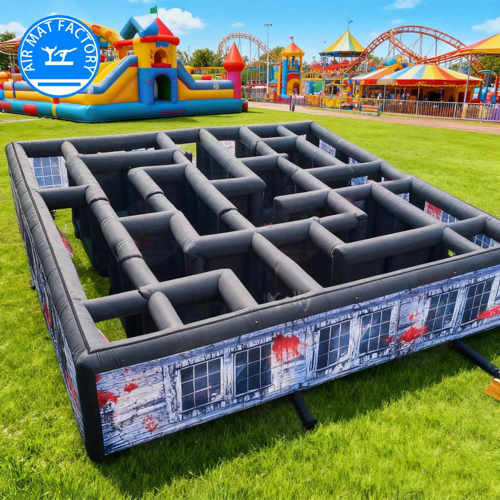 

Halloween Inflatable Maze Giant Interactive Outdoor Party Decoration for Kids & Adults Trending Customize Carnival Attraction