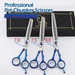 Dog Grooming Scissors 7.0/7.5/8.0 Inch FIRELION 440C Steel Professional Pet Shark Teeth Thinning Shears Pet Chunker Scissors