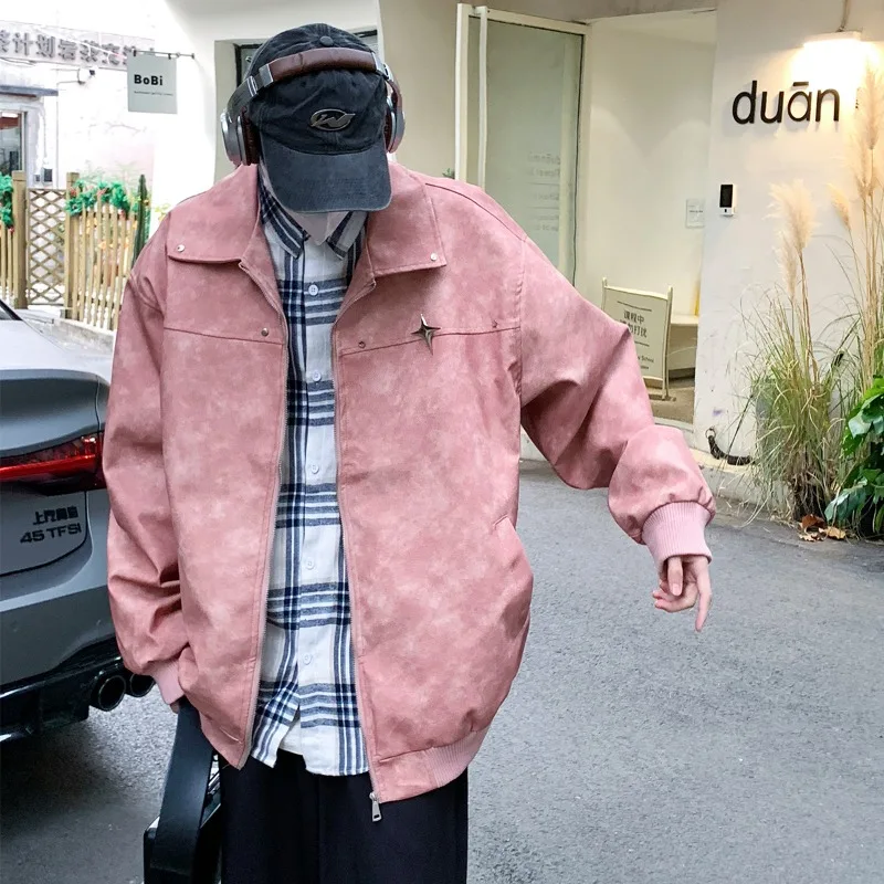 

Cooling Vest With Fan PU Leather Jackets Man Clothing Metal Pins Make Old Waterproof Motorcyclist Men's Clothes Parkas of Men
