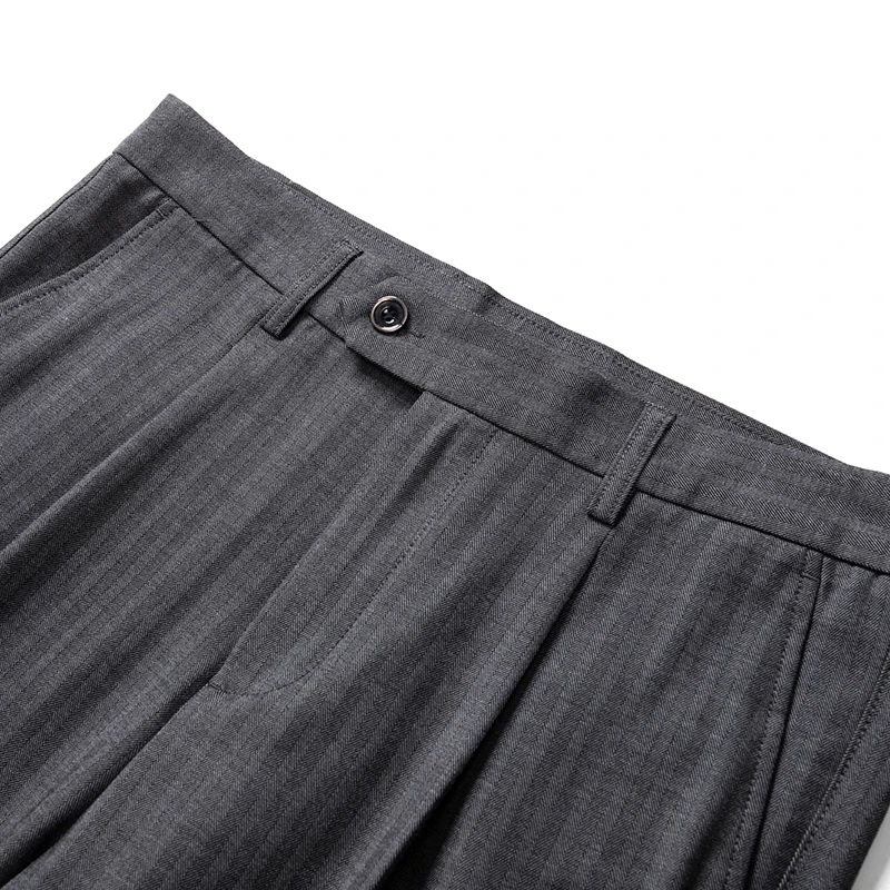 Business Casual MenFashion Dark Gray Pinstripe Tailor Causal Pants Men Dress Pants Men  Dress Pants Tailor Made Trousers For Men