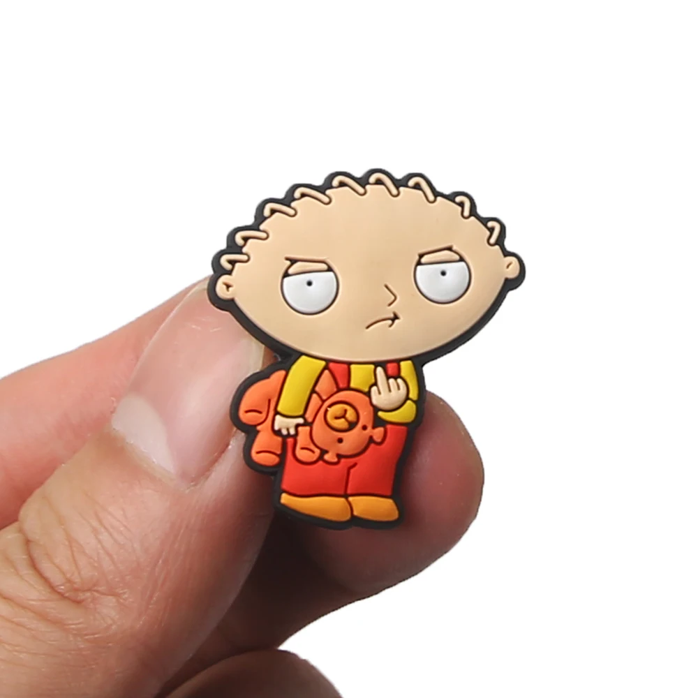 1-7pcs Family boys Cartoon Shoe Charms Accessories Children Shoe Decorations Fit Wristband Classic Clog Charms Party Present image 3