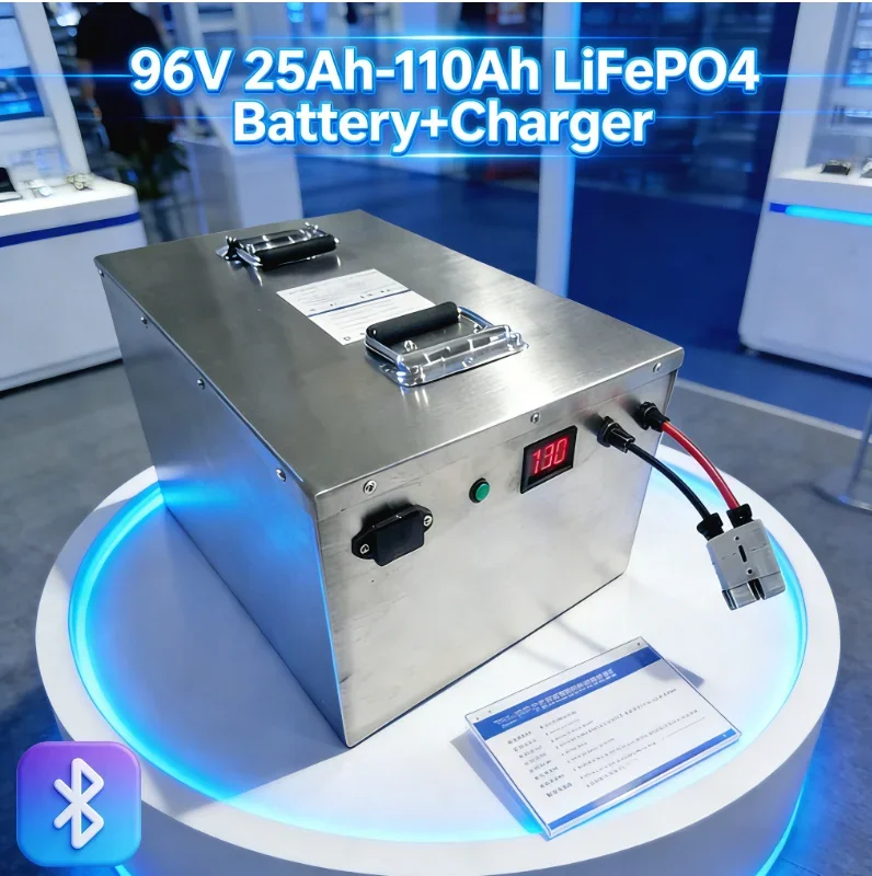 

32S 96V LiFePO4 Battery | 25-110Ah, BMS Protected for Motorcycle Performance Boost