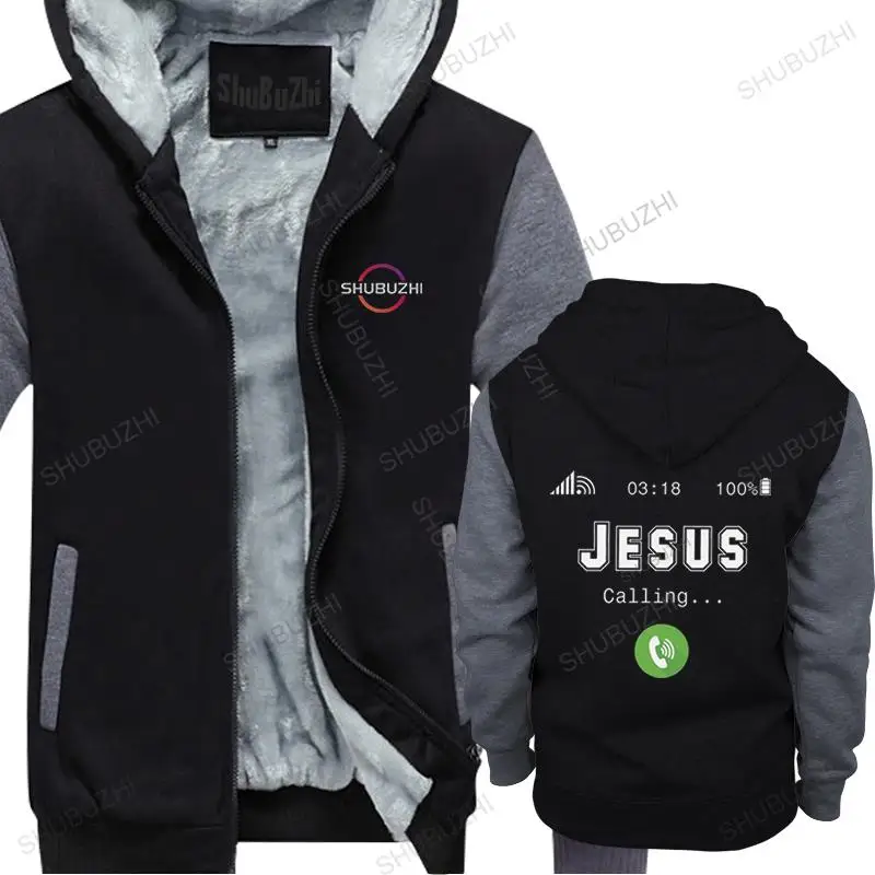 

Stylish Jesus Is Calling thick High Quality for Men Casual Christian Faith long sleeve fleece Fitted Cotton hoody Appare