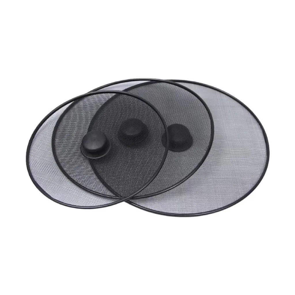 Black Splash Screen Oil Splash Cover Fine Splash Cover Stainless Steel Pot Cover Household Spill Proof Mesh Cover Kitchen Tools