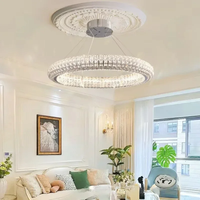 

NAVIMC Modern French Crystal Chandelier Elegant and Luxurious Design Bedroom and Dining Room Fixtures LED Lighting Decoration