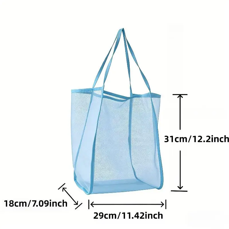 Leichte, atmungsaktive, schnell trocknende Reisetasche aus Mesh für Strandreisen, Outdoor-Aktivitäten, Aufbewahrung von Handtüchern und Spielzeug. – Detail 11